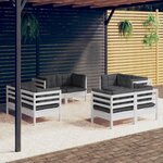 VIDAXL Salon de jardin 8 pcs avec coussins anthracite Bois de pin