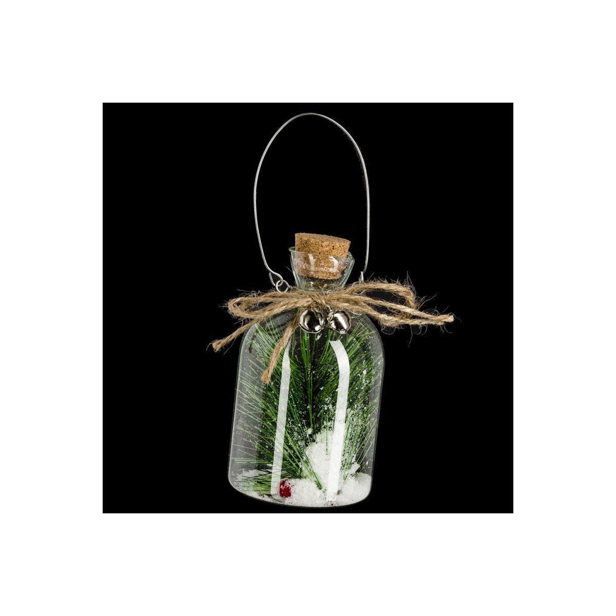 FEERIC LIGHT & CHRISTMAS Sujet de noël bouteille  vintage  10cm transparent
