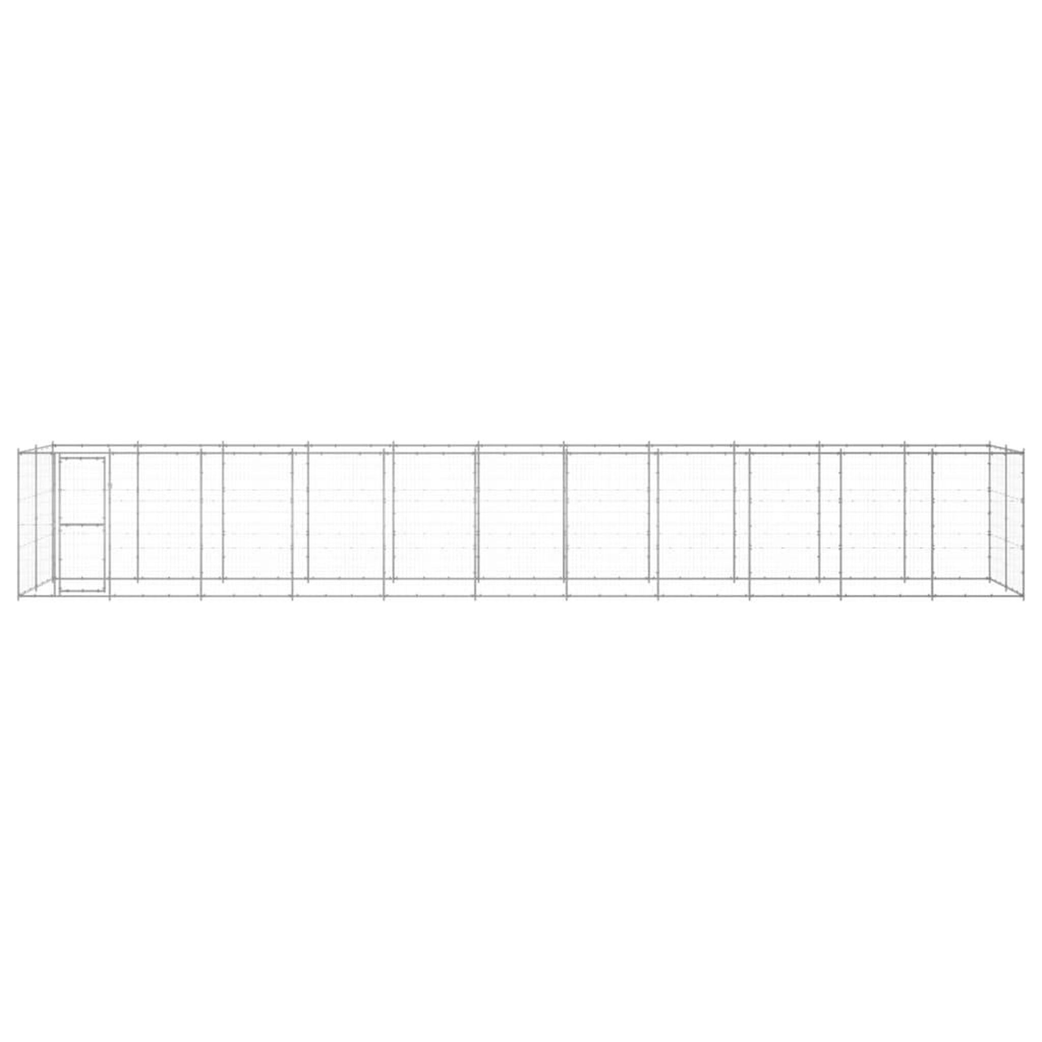 VIDAXL Chenil exterieur Acier galvanise 26,62 m²