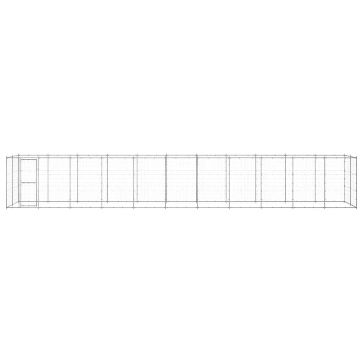 VIDAXL Chenil exterieur Acier galvanise 26,62 m²