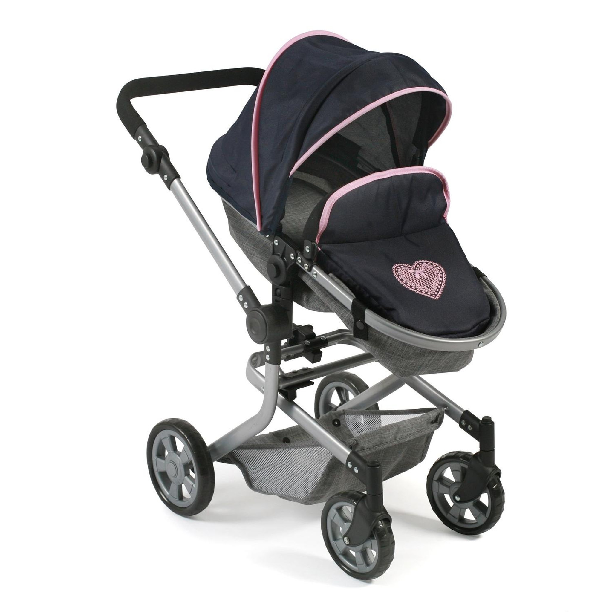 Voir la diapositive 6 : BAYER CHIC 2000 Poussette combinée Mika, gris - bleu foncé