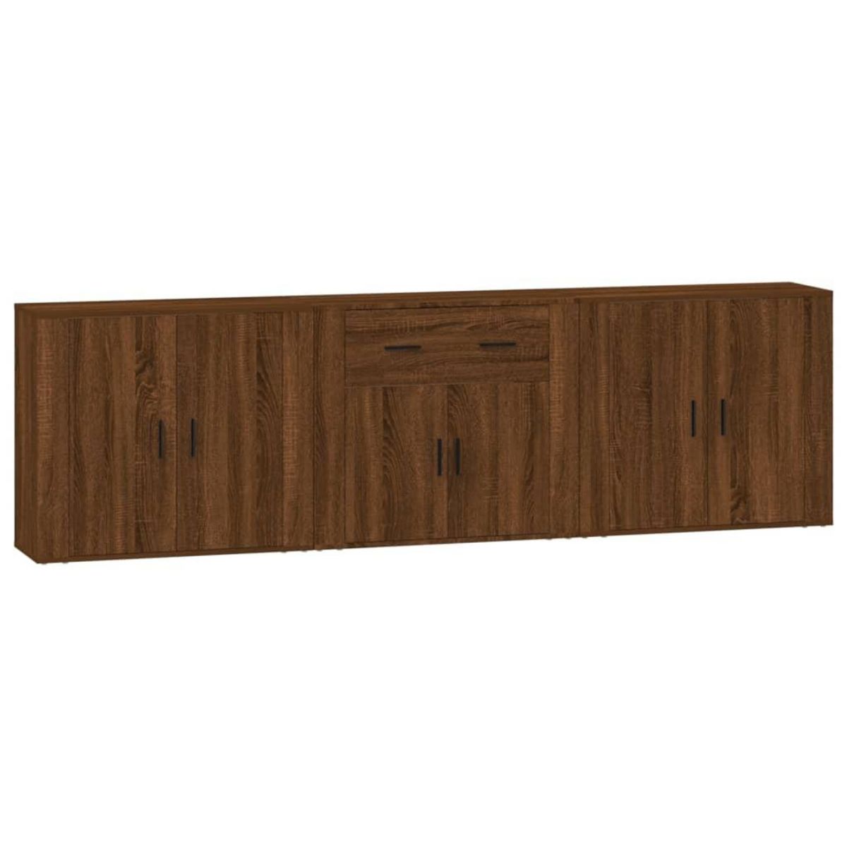 VIDAXL Buffets 3 pcs Chene marron Bois d'ingenierie