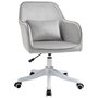 HOMCOM Chaise de bureau velours fauteuil bureau massant coussin lombaire intégré hauteur réglable pivotante 360° gris clair