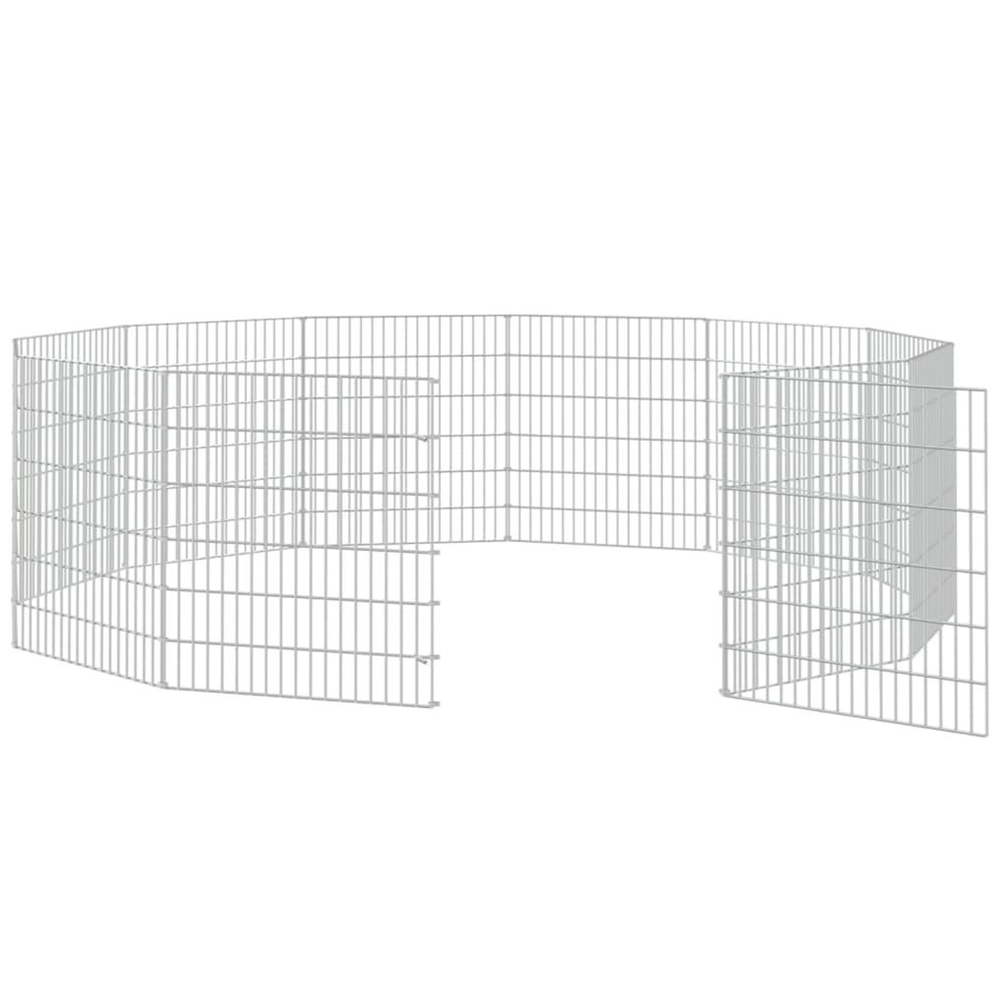 Voir la diapositive 5 : VIDAXL Enclos d'animaux en liberte 12 panneaux 54x60 cm fer galvanise