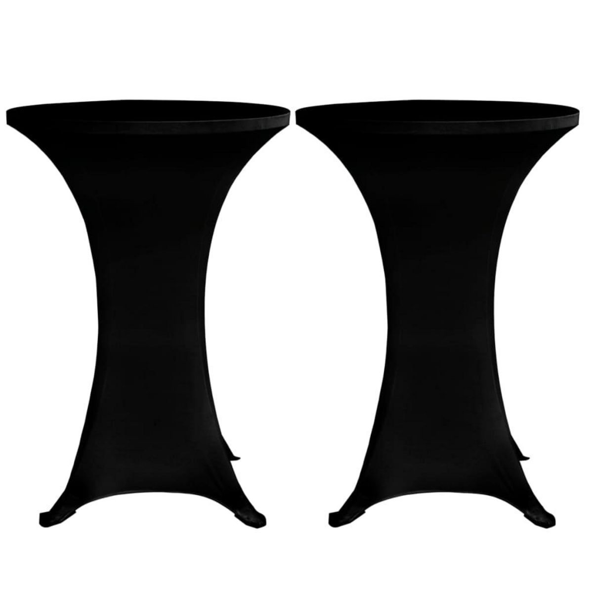 VIDAXL Housses elastiques de table Ø 60 cm Noir 4 pcs