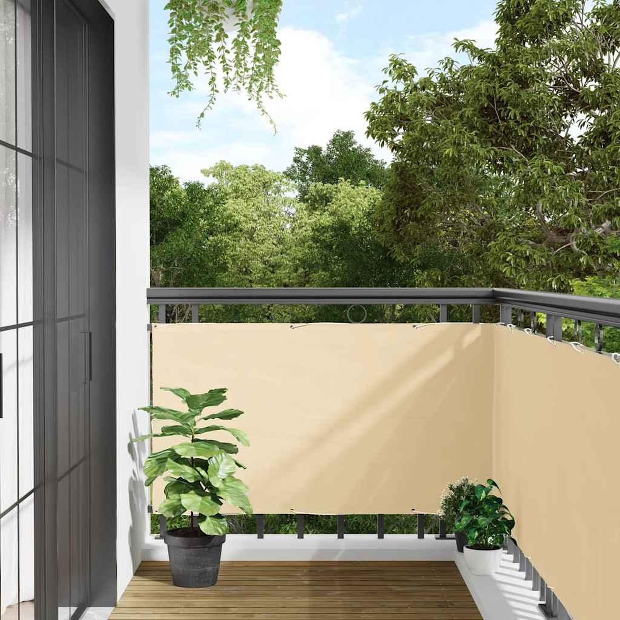 VIDAXL Ecran d'intimite de balcon creme 300x120 cm PVC