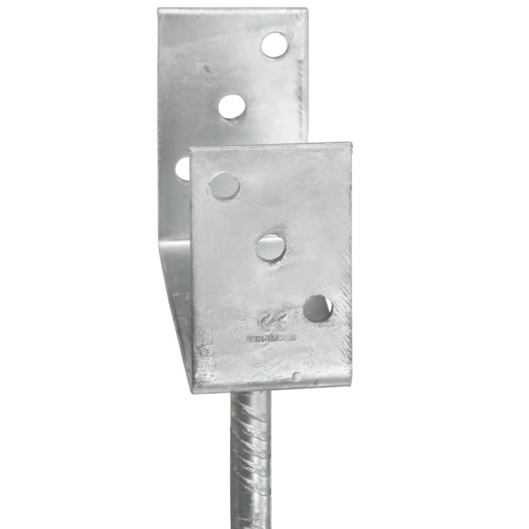 Voir la diapositive 5 : VIDAXL Piquets de cloture 6 pcs Argente 9x6x30 cm Acier galvanise