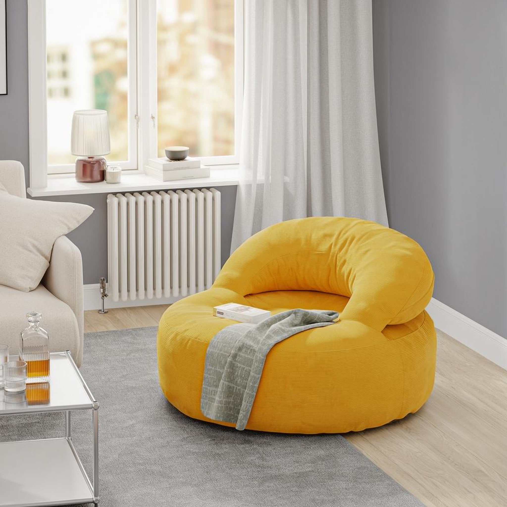 Voir la diapositive 2 : SOBUY Fauteuil relax jaune avec repose-pieds 110x125x65cm fst100-y