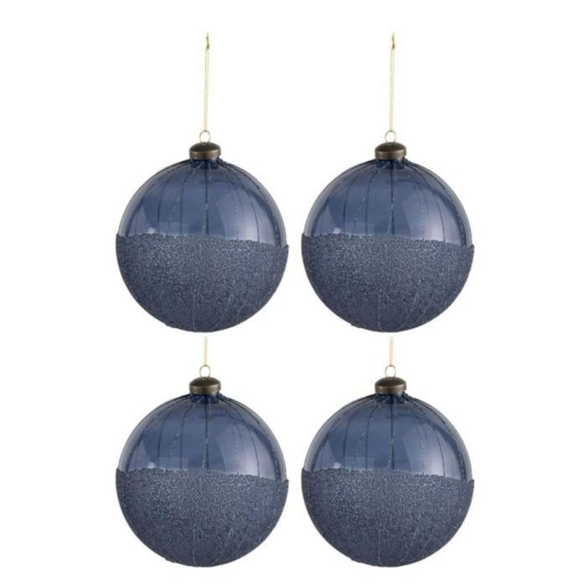 Paris Prix Lot de 4 Boules de Noël Design  Perlas  27cm Bleu