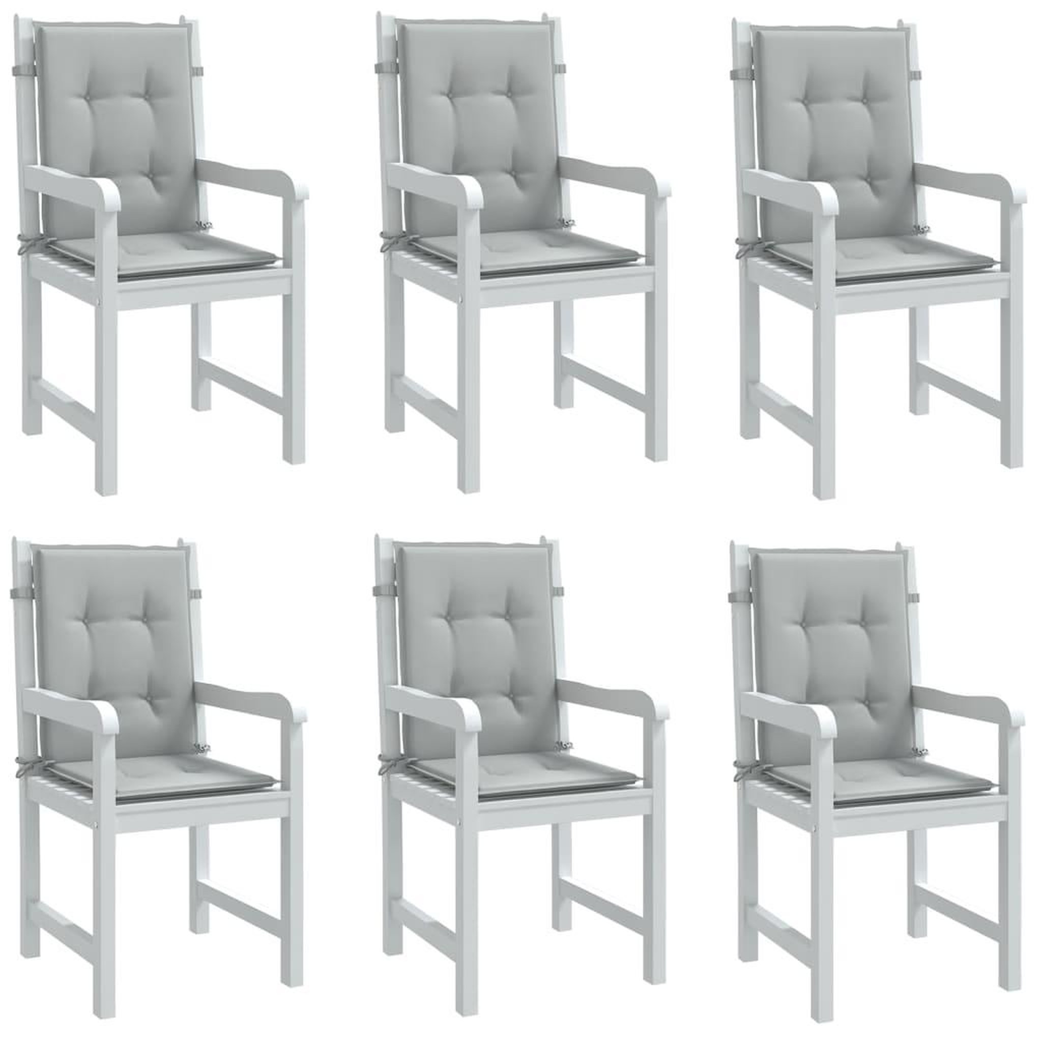 VIDAXL Coussins de chaise a dossier bas lot de 6 gris clair melange