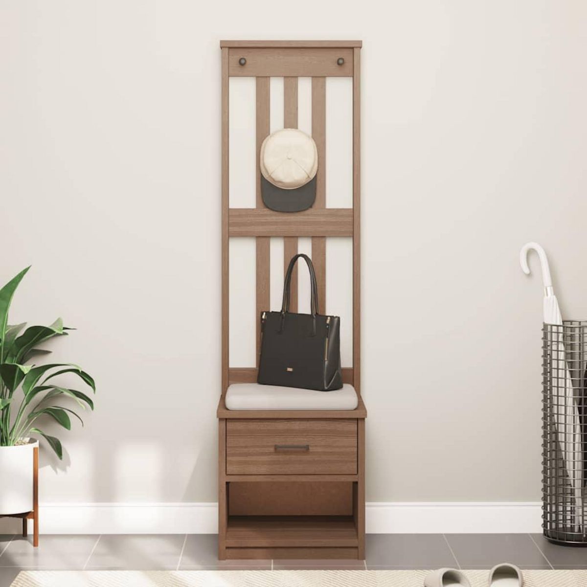 VIDAXL Portemanteau SANDENS 45x40x159,5 cm bois massif pin