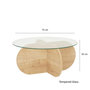 Voir la diapositive 3 : TOILINUX Table basse ronde Luminix en verre et bois - Beige