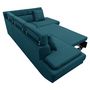 Voir la diapositive 6 : Canapé d'angle droit convertible 5 places tissu pieds bois clair MARIUS 
