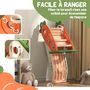 Voir la diapositive 5 : HOMCOM Toboggan pliable enfant 12-36 mois - panier basket, balle inclus - usage intérieur extérieur - HDPE orange beige