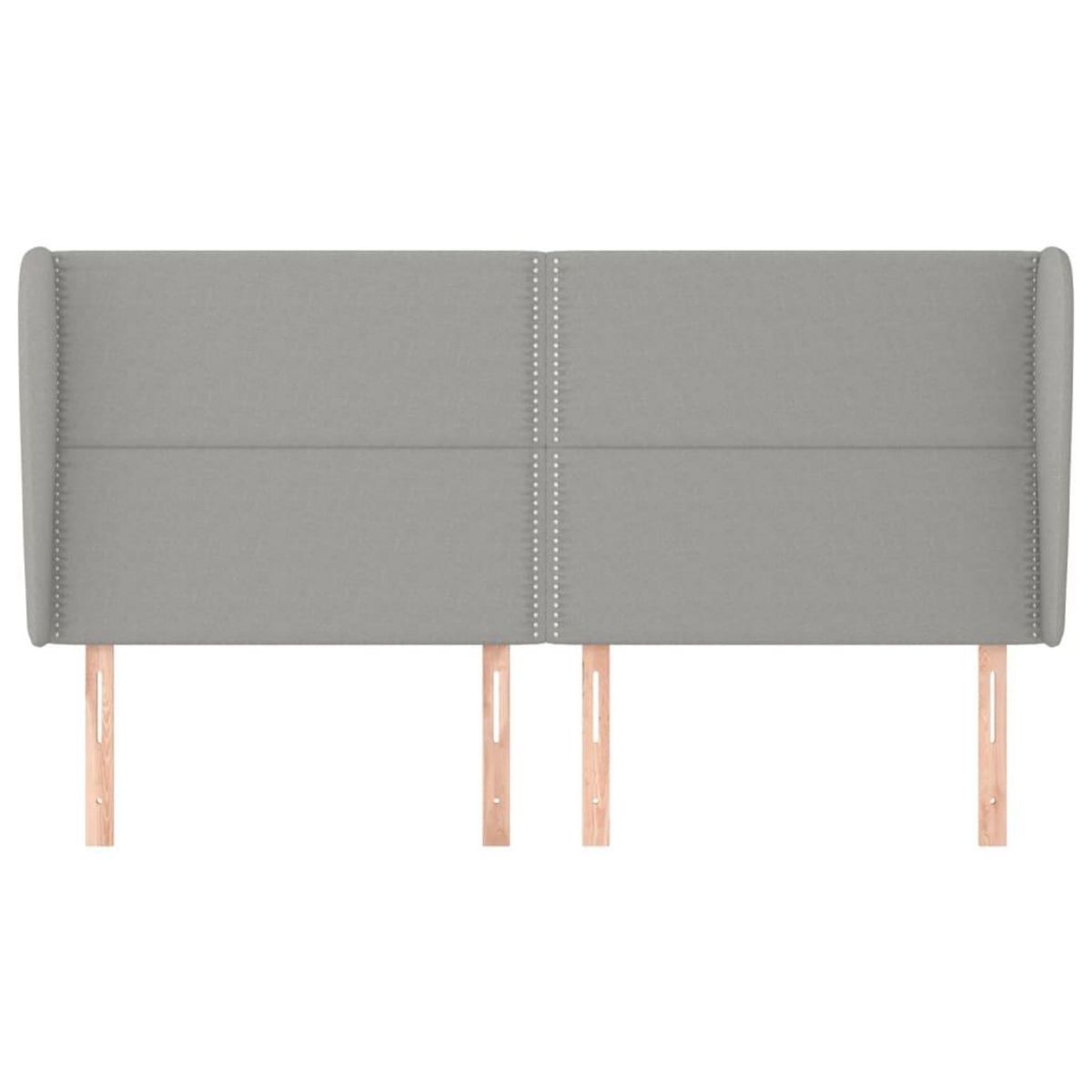 VIDAXL Tete de lit avec oreilles Gris clair 163x23x118/128 cm Tissu