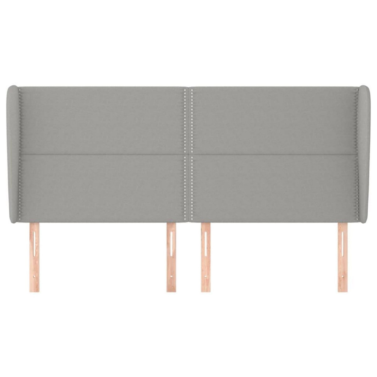 VIDAXL Tete de lit avec oreilles Gris clair 163x23x118/128 cm Tissu