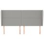 Voir la diapositive 3 : VIDAXL Tete de lit avec oreilles Gris clair 163x23x118/128 cm Tissu