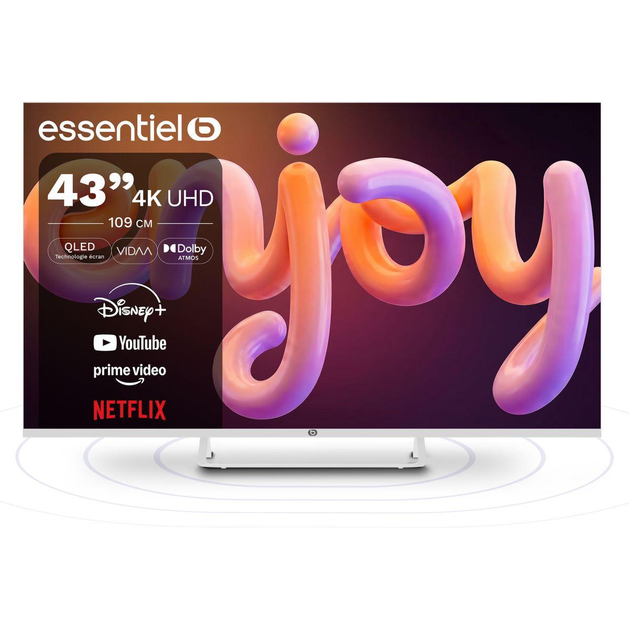 ESSENTIEL B TV QLED 43QLED306W 43  (109 cm) 4K - Smart TV, coloris blanc