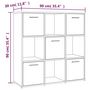Voir la diapositive 6 : VIDAXL Bibliotheque Sonoma gris 90x30x90 cm Bois d'ingenierie