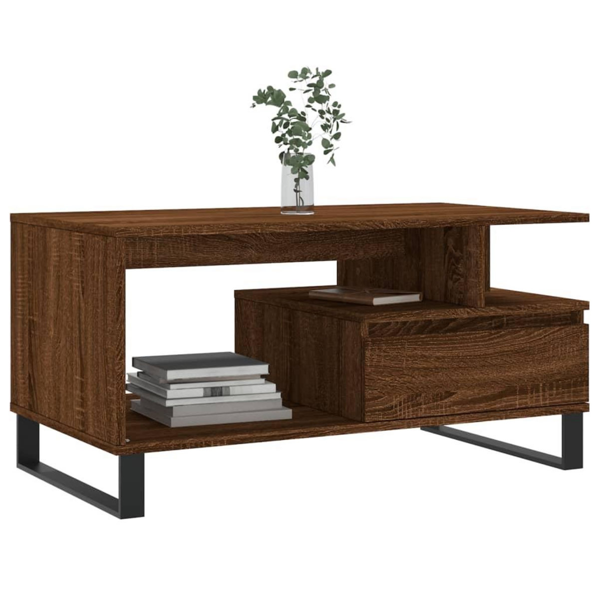 VIDAXL Table basse Chene marron 90x49x45 cm Bois d'ingenierie