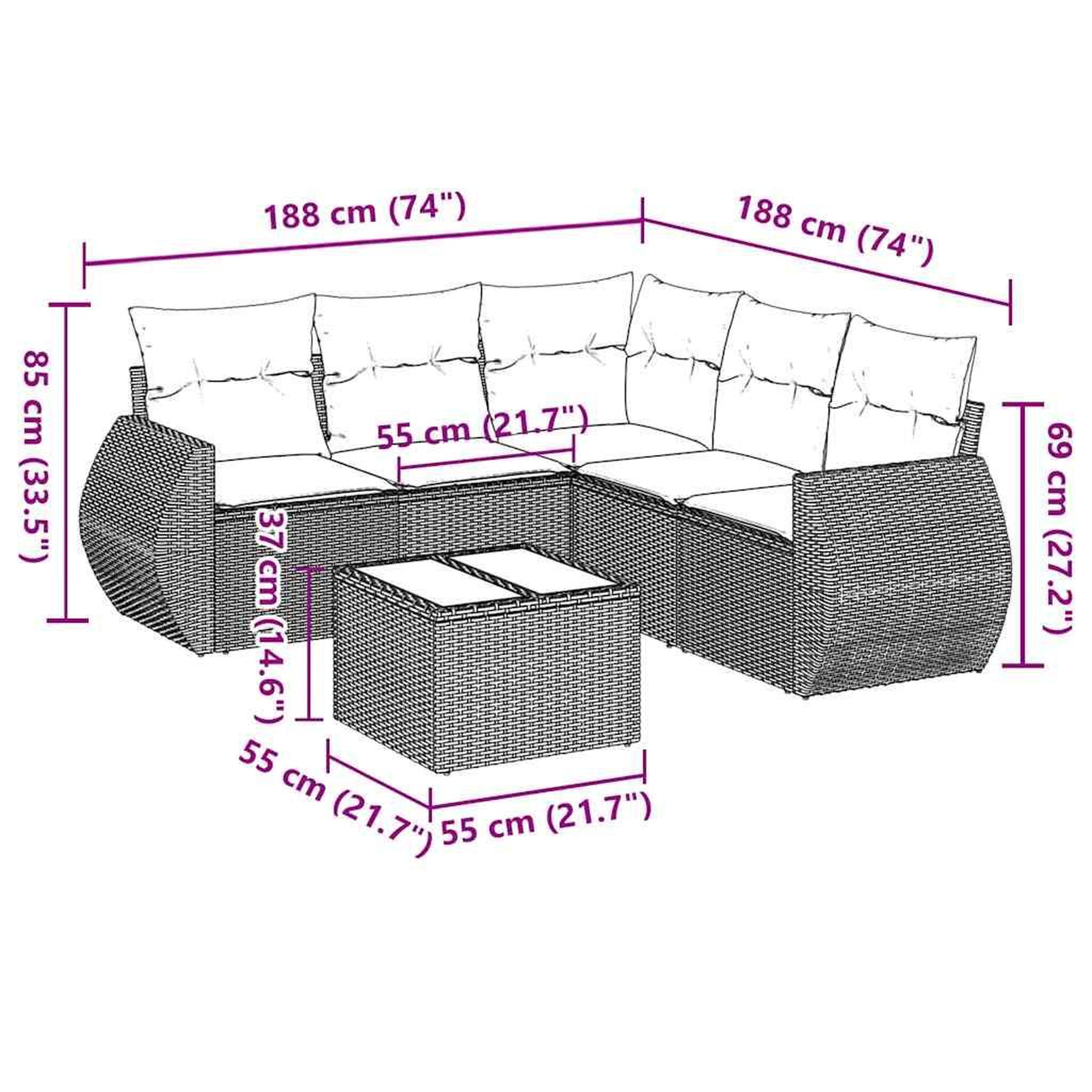 Voir la diapositive 6 : VIDAXL Salon de jardin 6 pcs avec coussins gris clair resine tressee