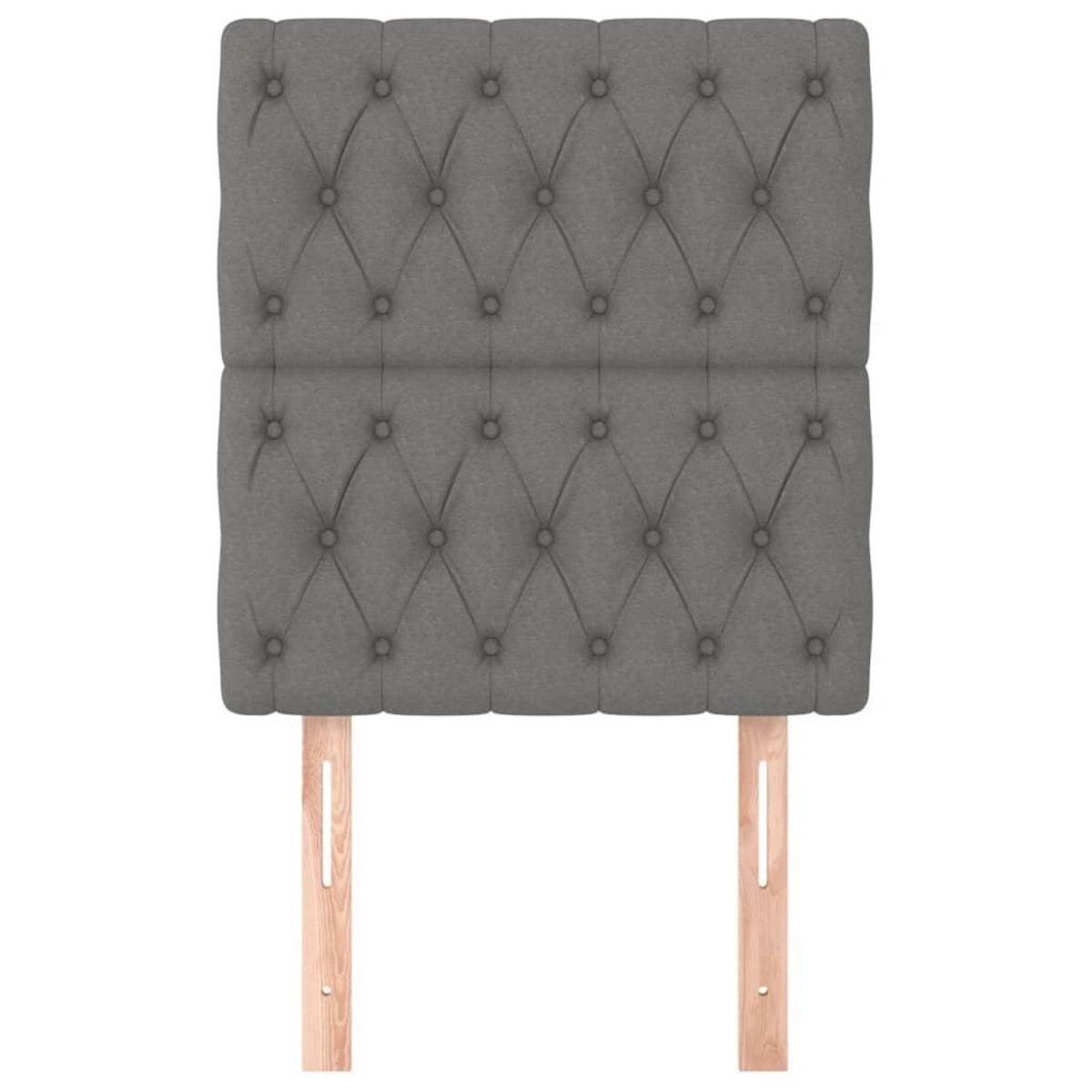 VIDAXL Tetes de lit 2 pcs Gris fonce 80x7x78/88 cm Tissu