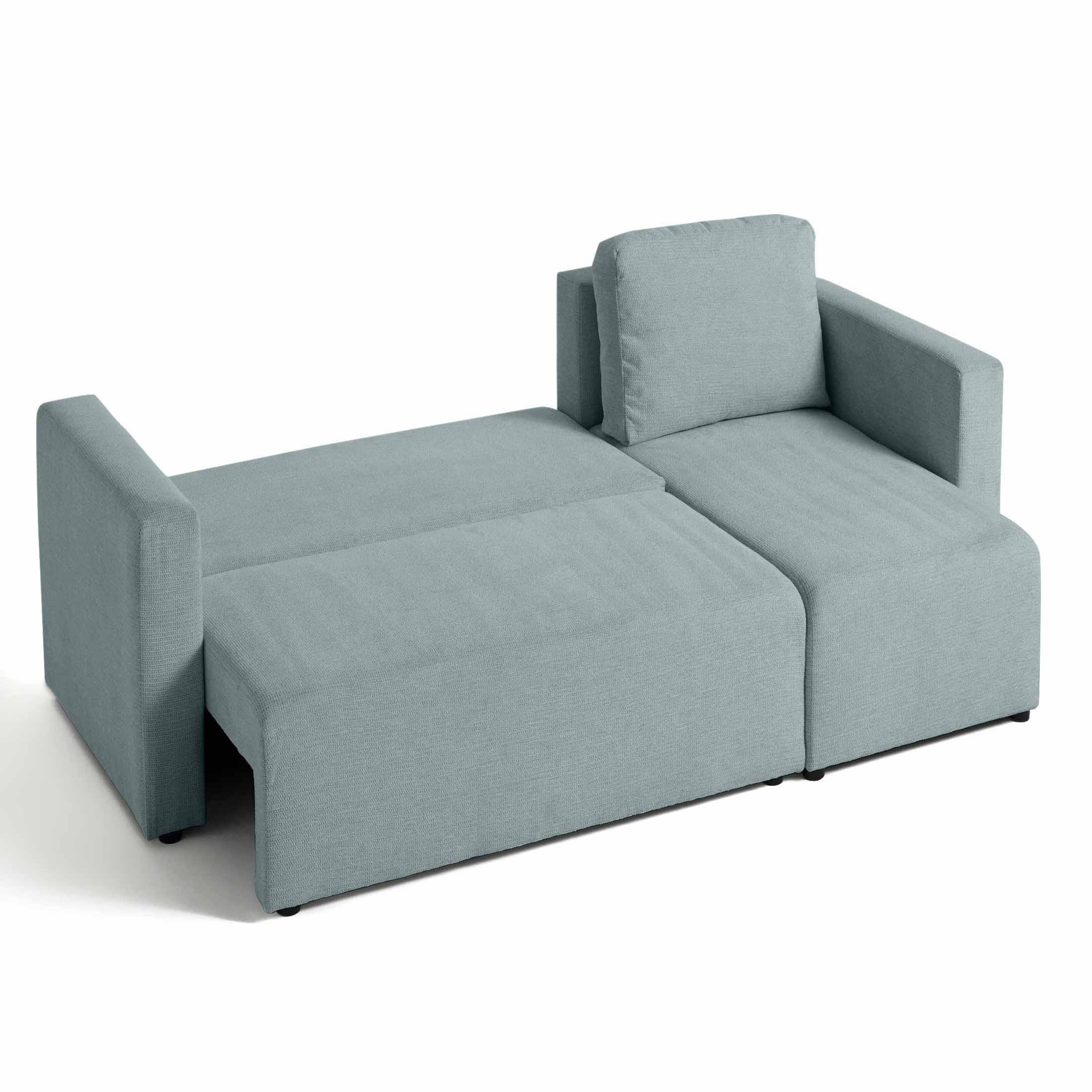Voir la diapositive 4 : BEST MOBILIER Canopy - canapé d'angle réversible - 4 places - convertible avec coffre - en tissu texturé