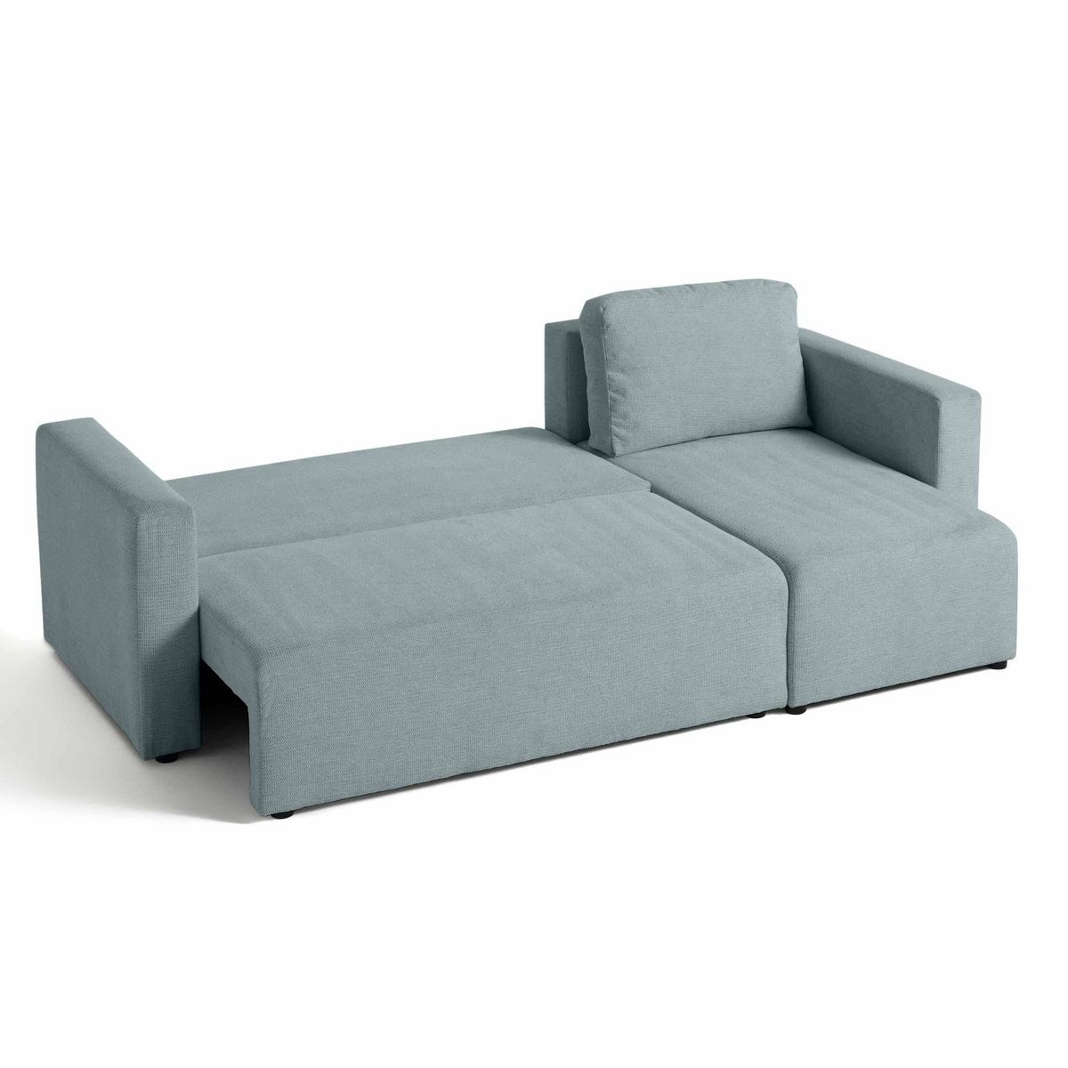 BEST MOBILIER Canopy - canapé d'angle réversible - 4 places - convertible avec coffre - en tissu texturé