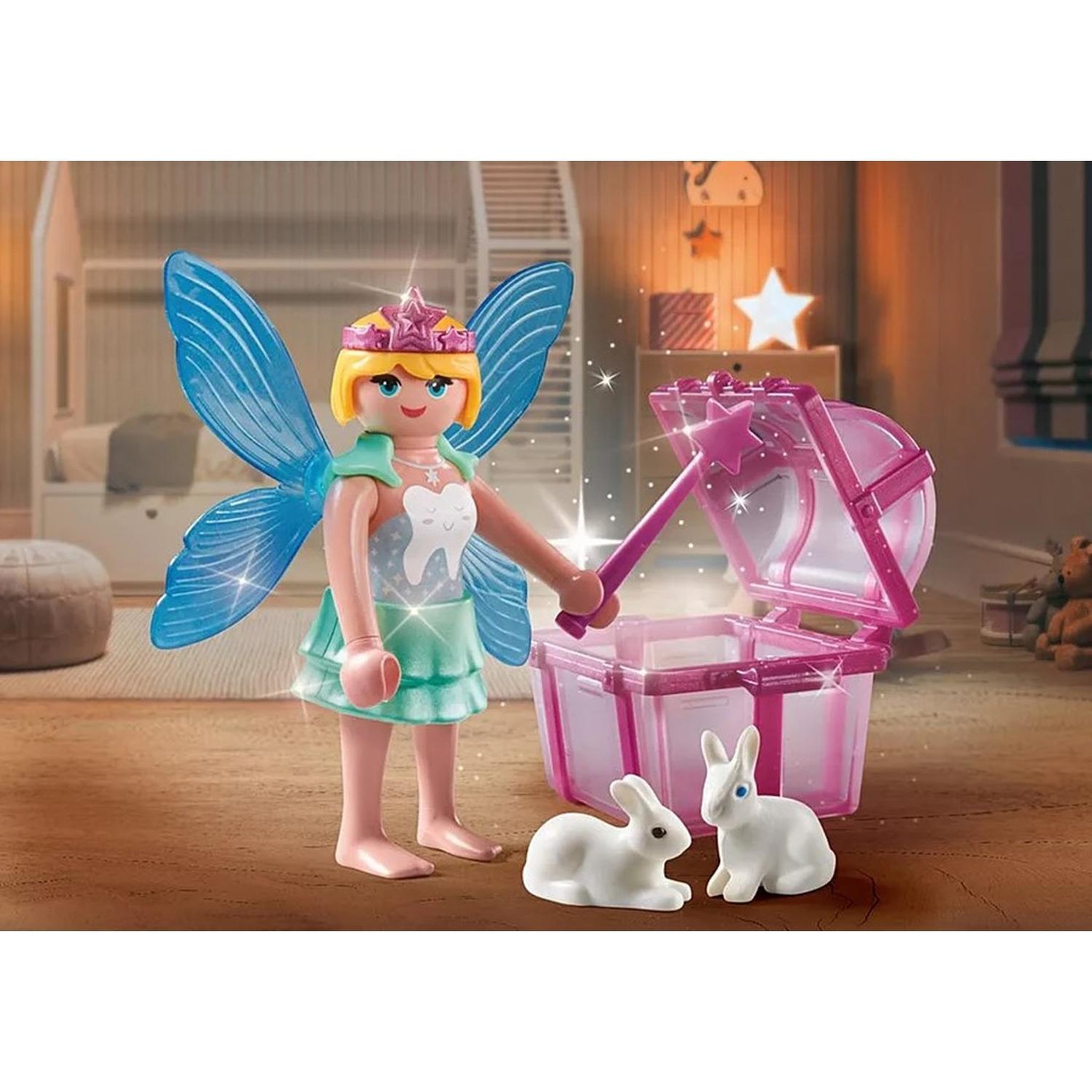 Voir la diapositive 4 : PLAYMOBIL Special Plus Fée avec coffre à dents de lait et deux lapins