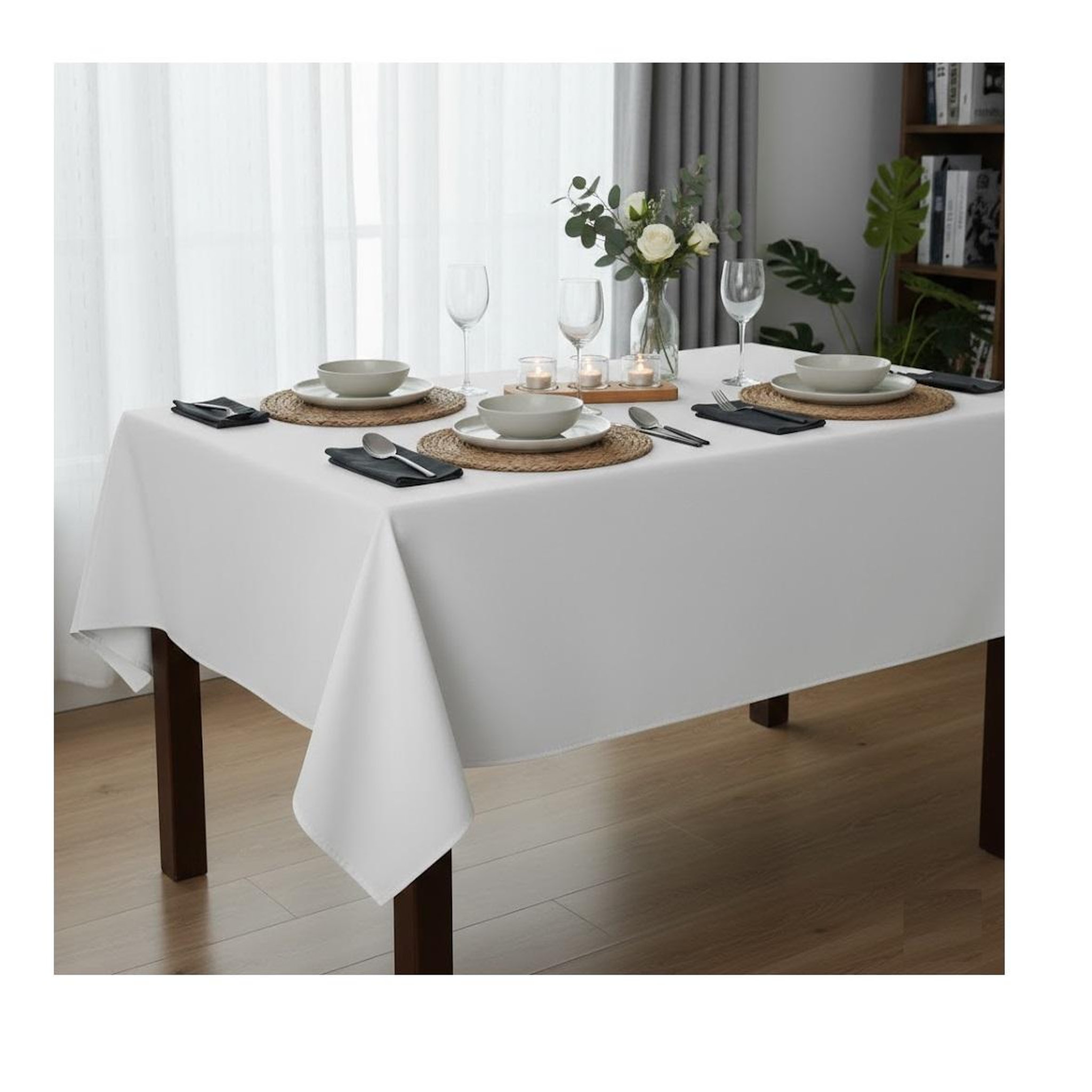 Voir la diapositive 3 : Eden Nappe en polyester finition ourlet nels