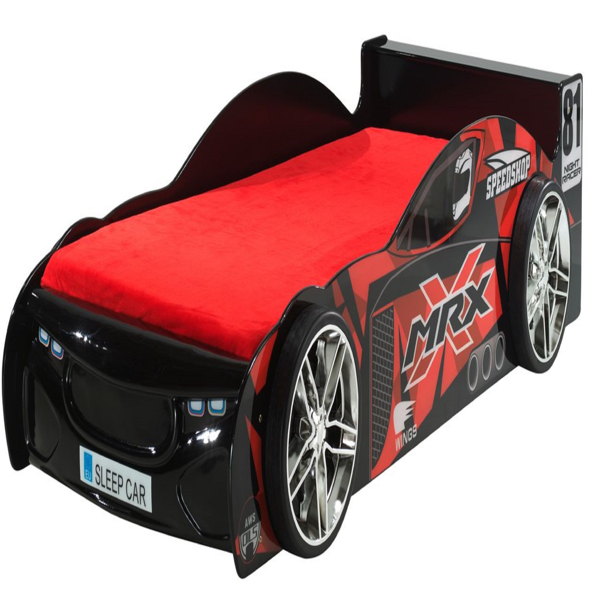 Lit enfant en forme de voiture de course avec sommier 90x200 SPEED