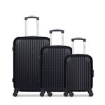 HERO HERO - Lot de 3 - Valise Weekend, valise cabine et valise cabine XXS CARPATES. Coloris disponibles : Noir, Gris, Rose, Beige