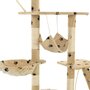 VIDAXL Arbre a chat et griffoirs 230-250 cm Empreintes de pattes Beige