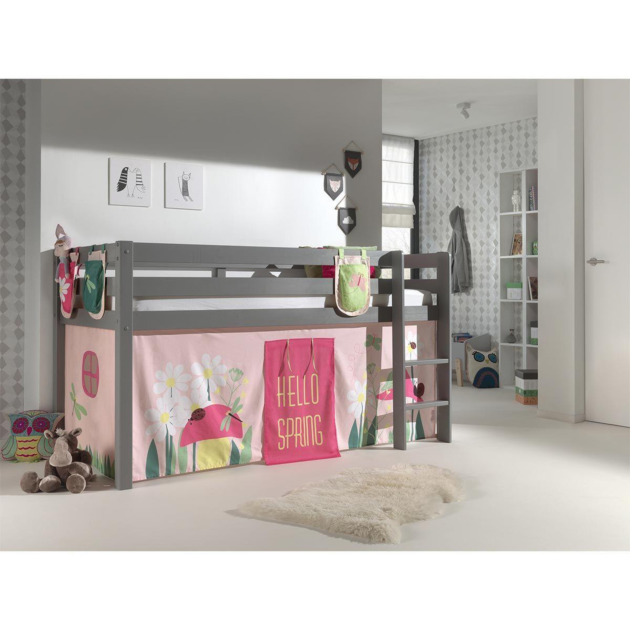 Voir la diapositive 2 : Paris Prix Pack - lit enfant, tente & 3 pochettes  pino spring  gris