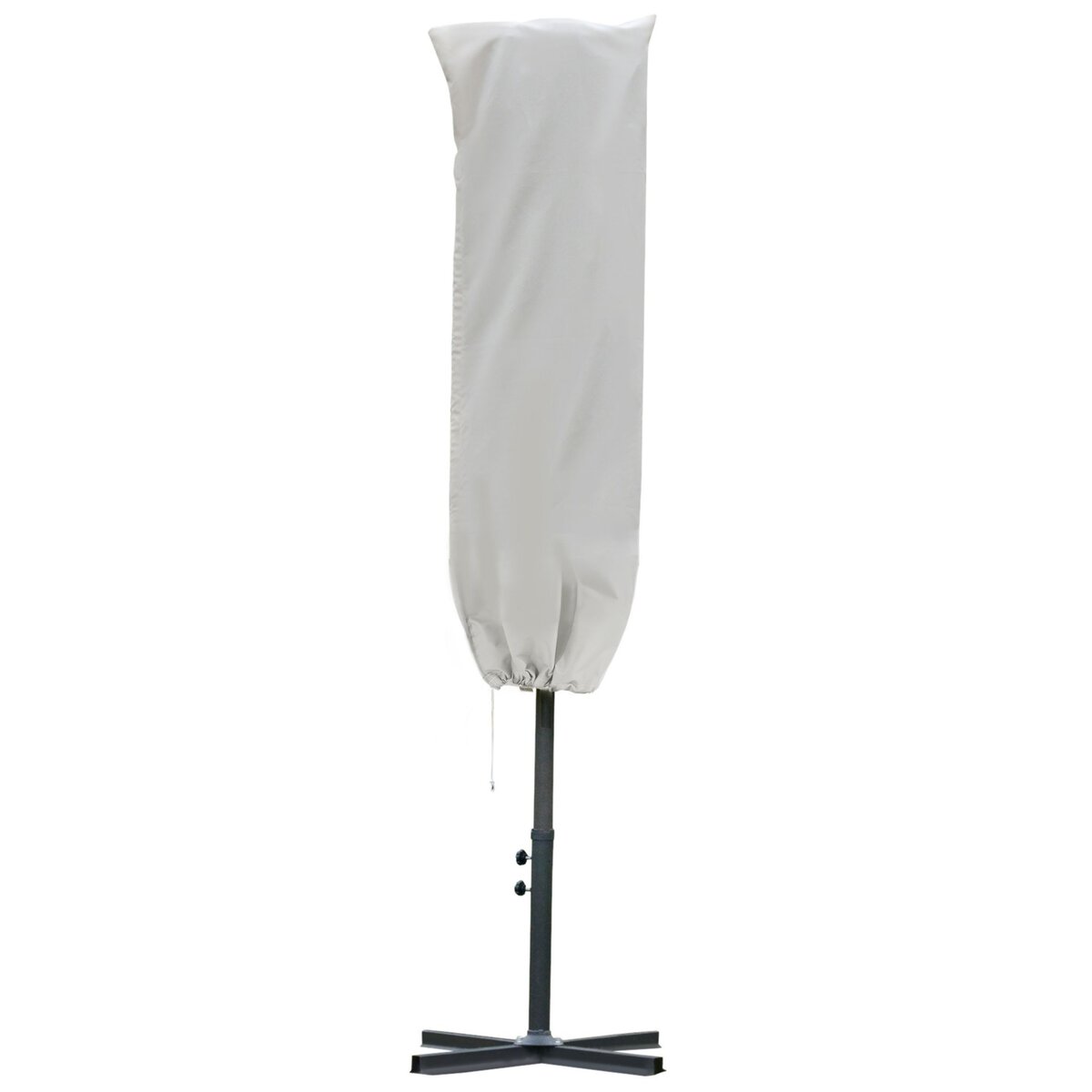 OUTSUNNY Housse de protection imperméable pour parasol droit avec fermeture éclair et cordon de serrage polyester oxford crème