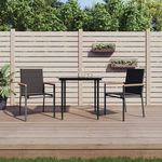 VIDAXL Chaises de jardin lot de 2 noir 55x61,5x90cm textilene et acier