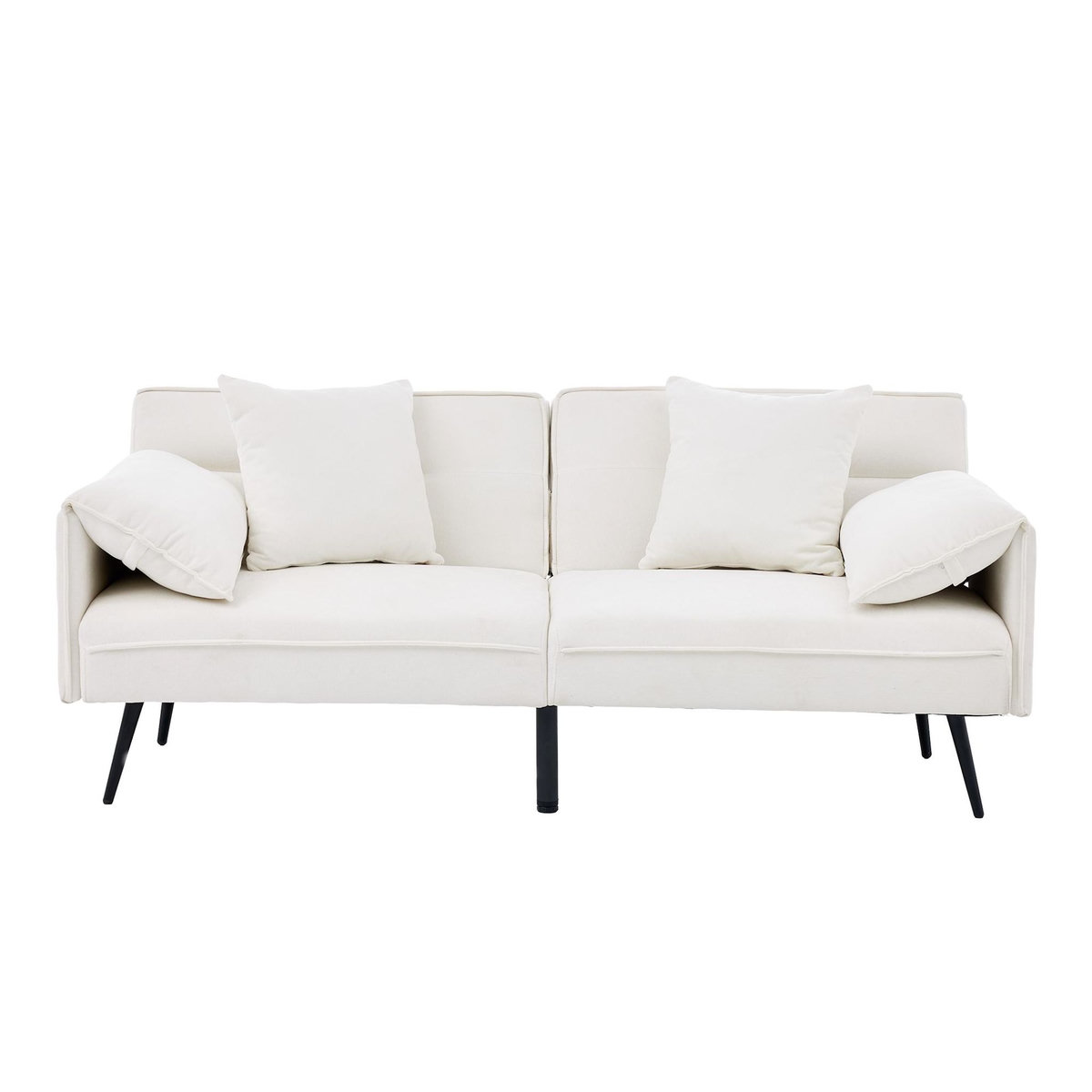 MERAX Canapé droit convertible 2 places tissu