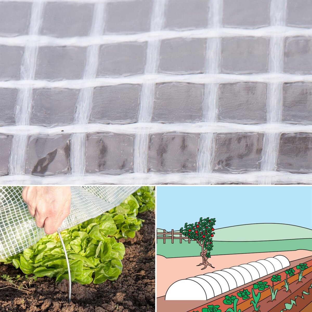 ID MARKET Bâche armée transparente 5x8 m renforcée