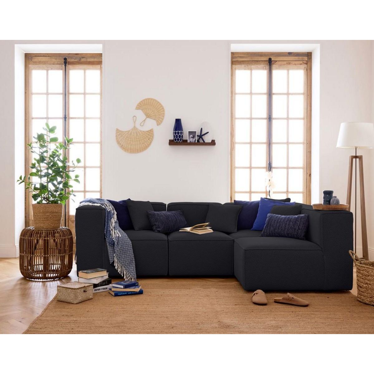 LISA DESIGN Arty - module d'assise gauche - en tissu mailles 3d