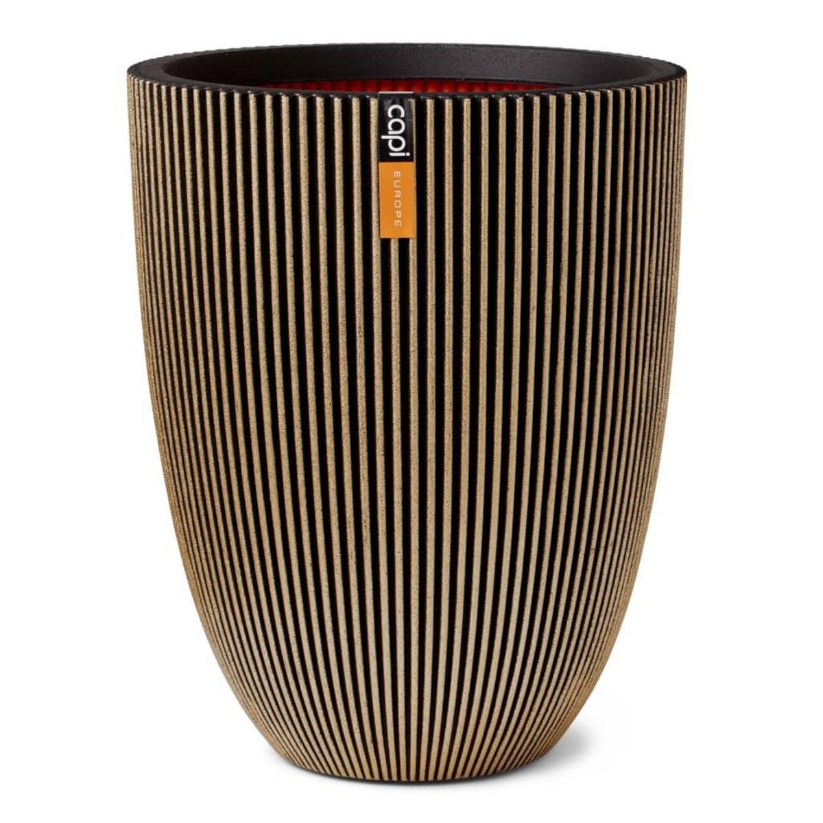 CAPI Capi Vase elegant Groove 46x58 cm Noir et dore