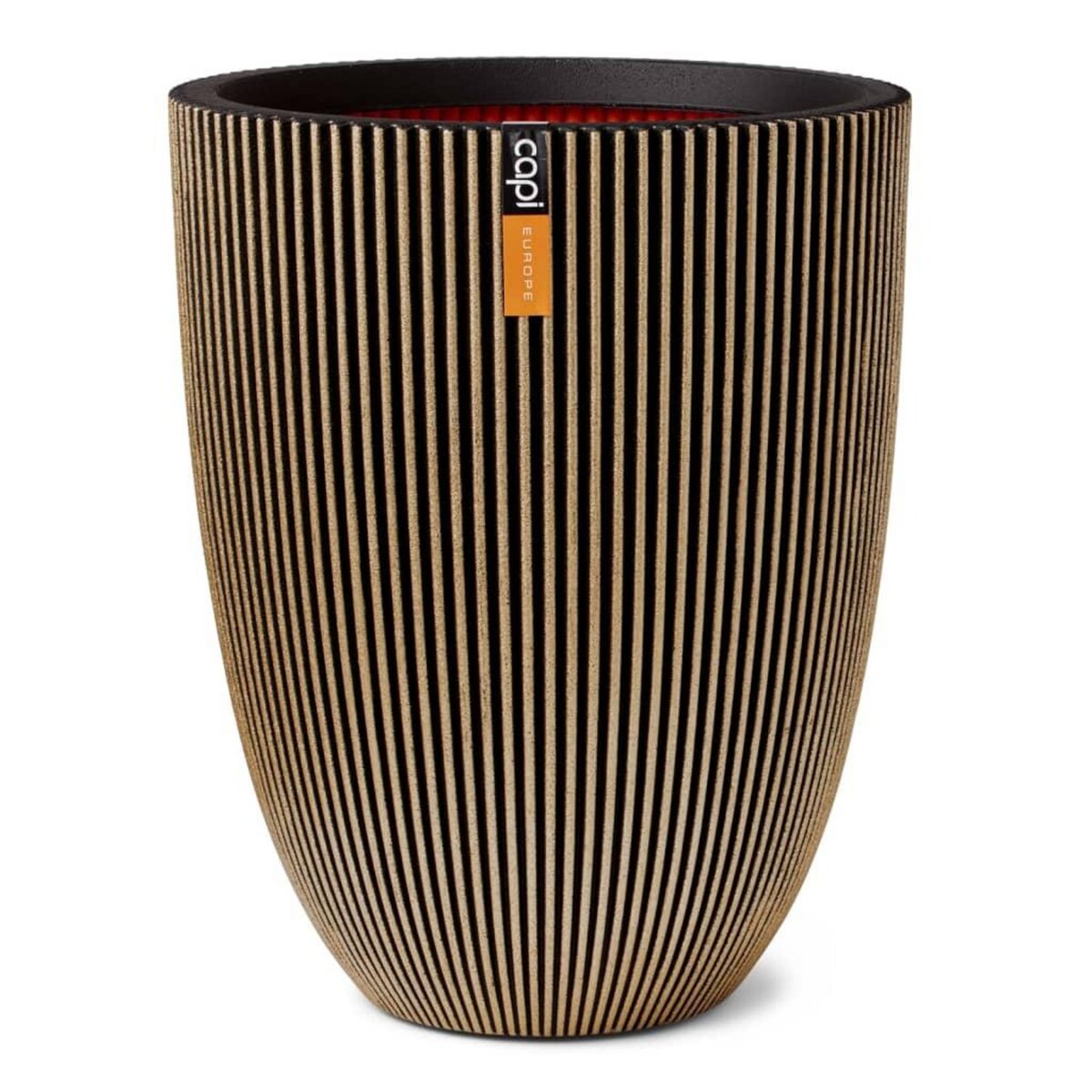 CAPI Capi Vase elegant Groove 46x58 cm Noir et dore