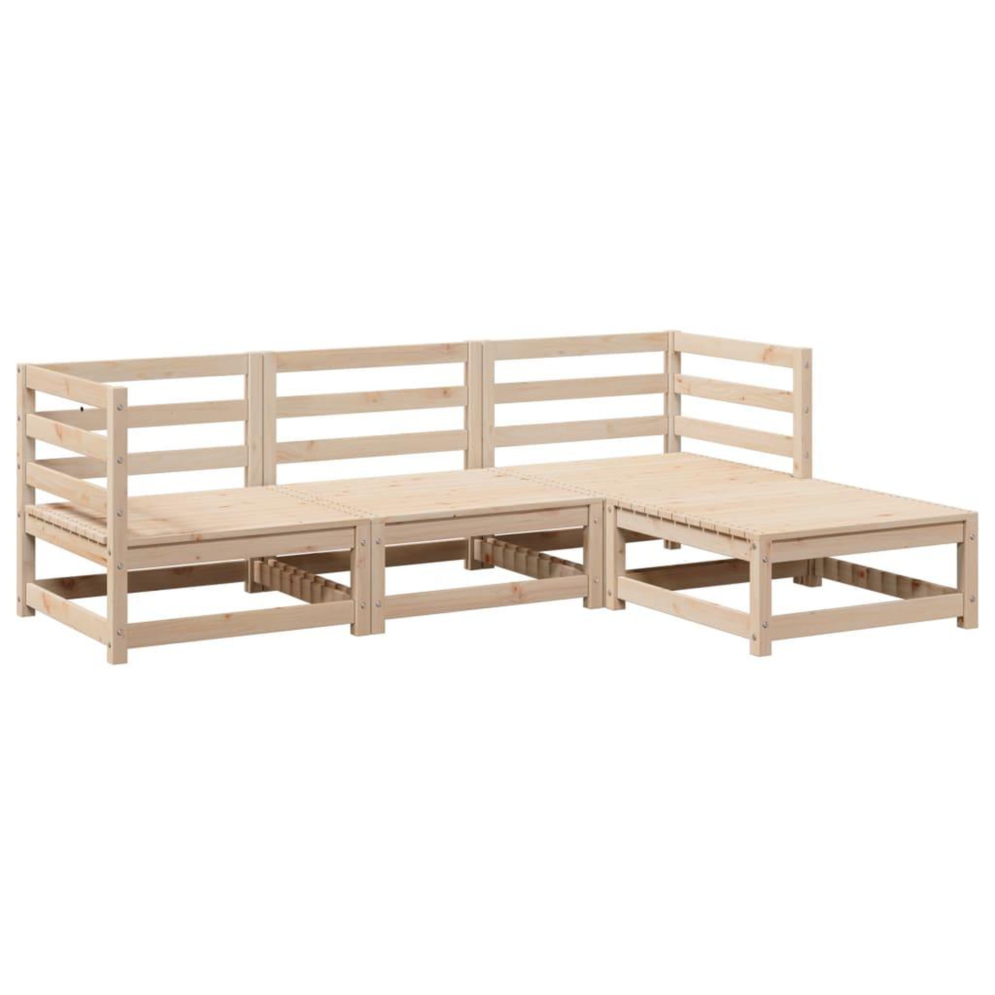 Voir la diapositive 2 : VIDAXL Salon de jardin 4 pcs bois massif de pin