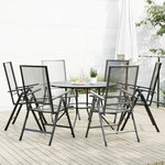 VIDAXL Ensemble de chaises de jardin inclinables 7 pcs anthracite