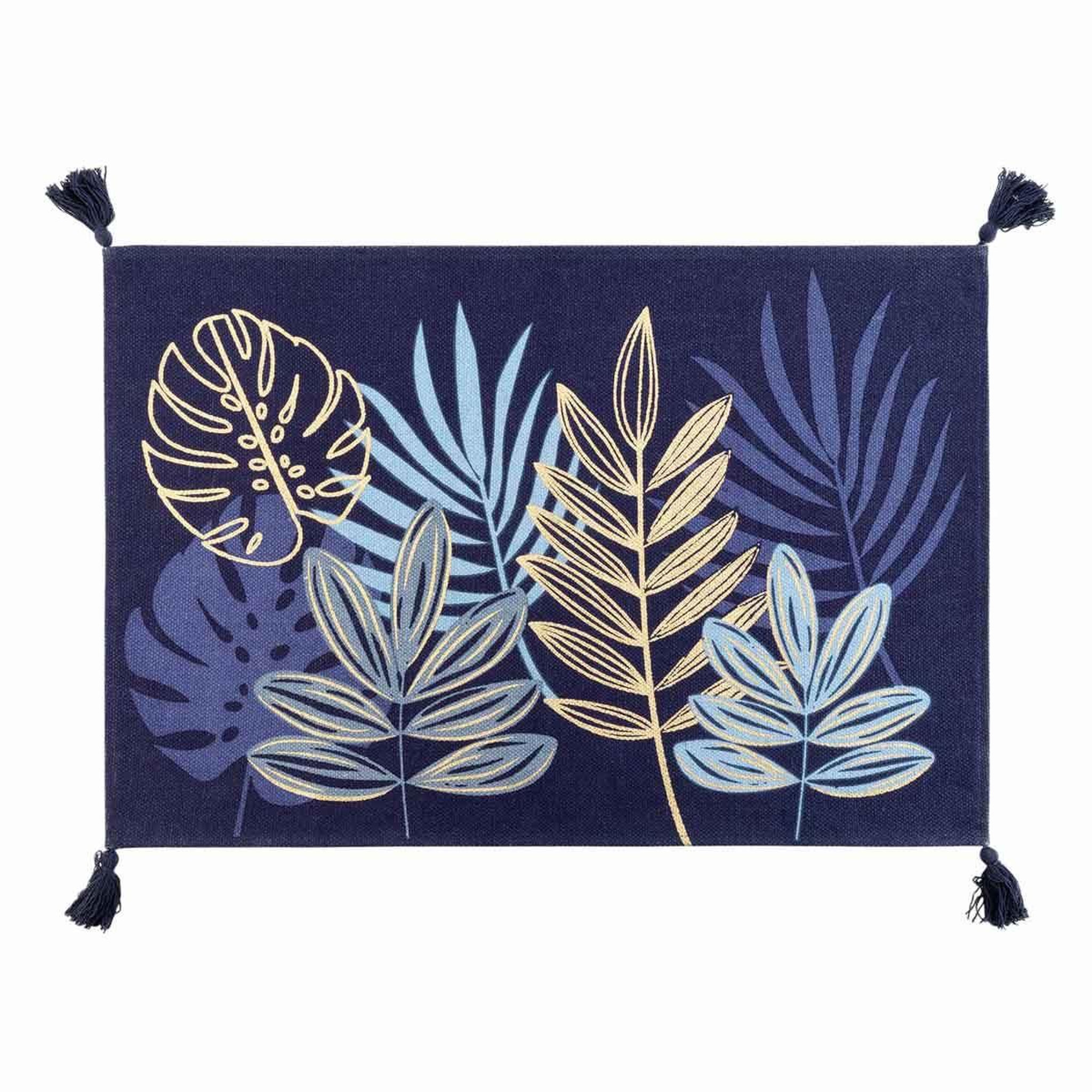 Douceur d'Intérieur Tapis déco imprimé  ornella  60x90cm bleu