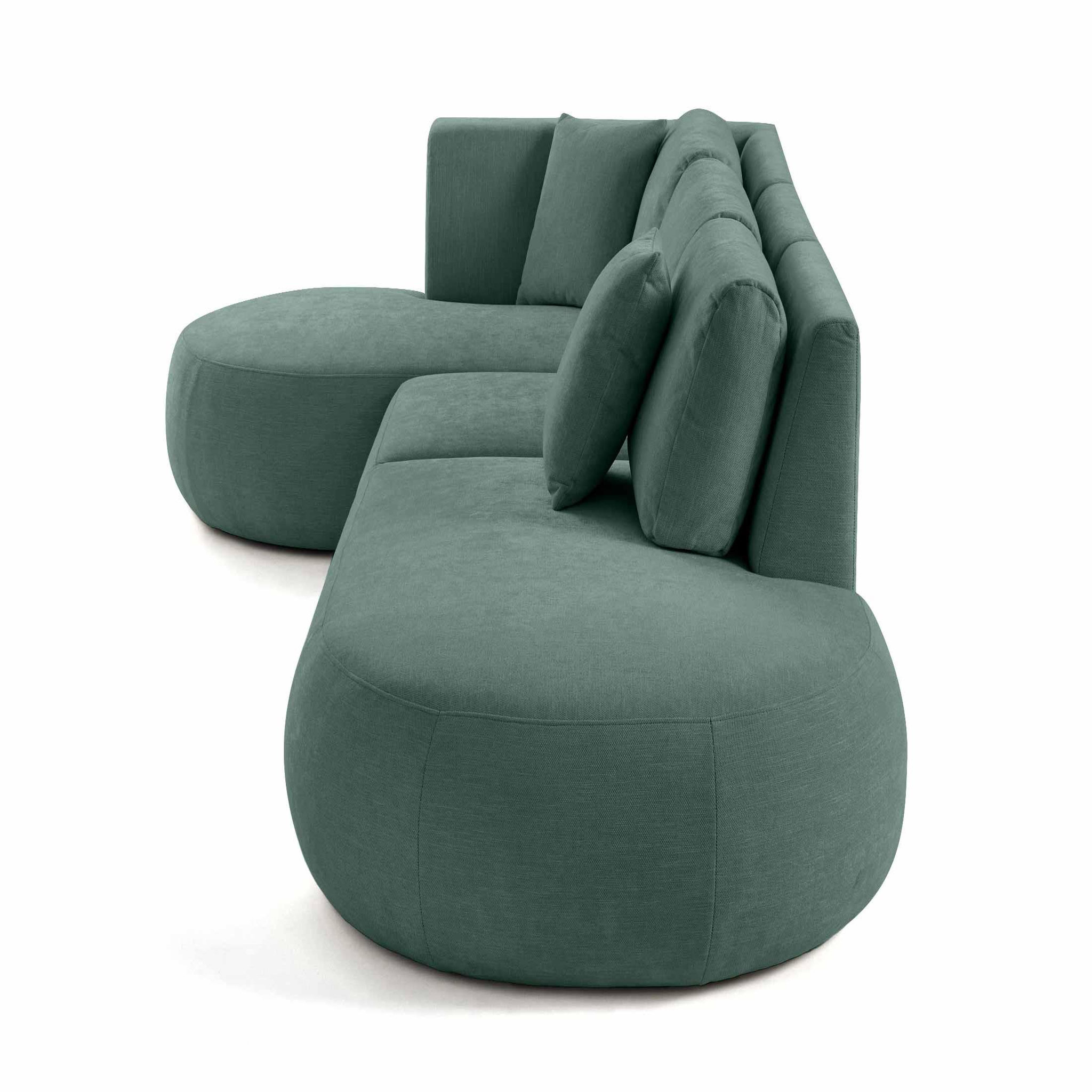 Voir la diapositive 5 : LISA DESIGN Santorini - canapé modulable d'angle gauche - 5 places - en tissu texturé