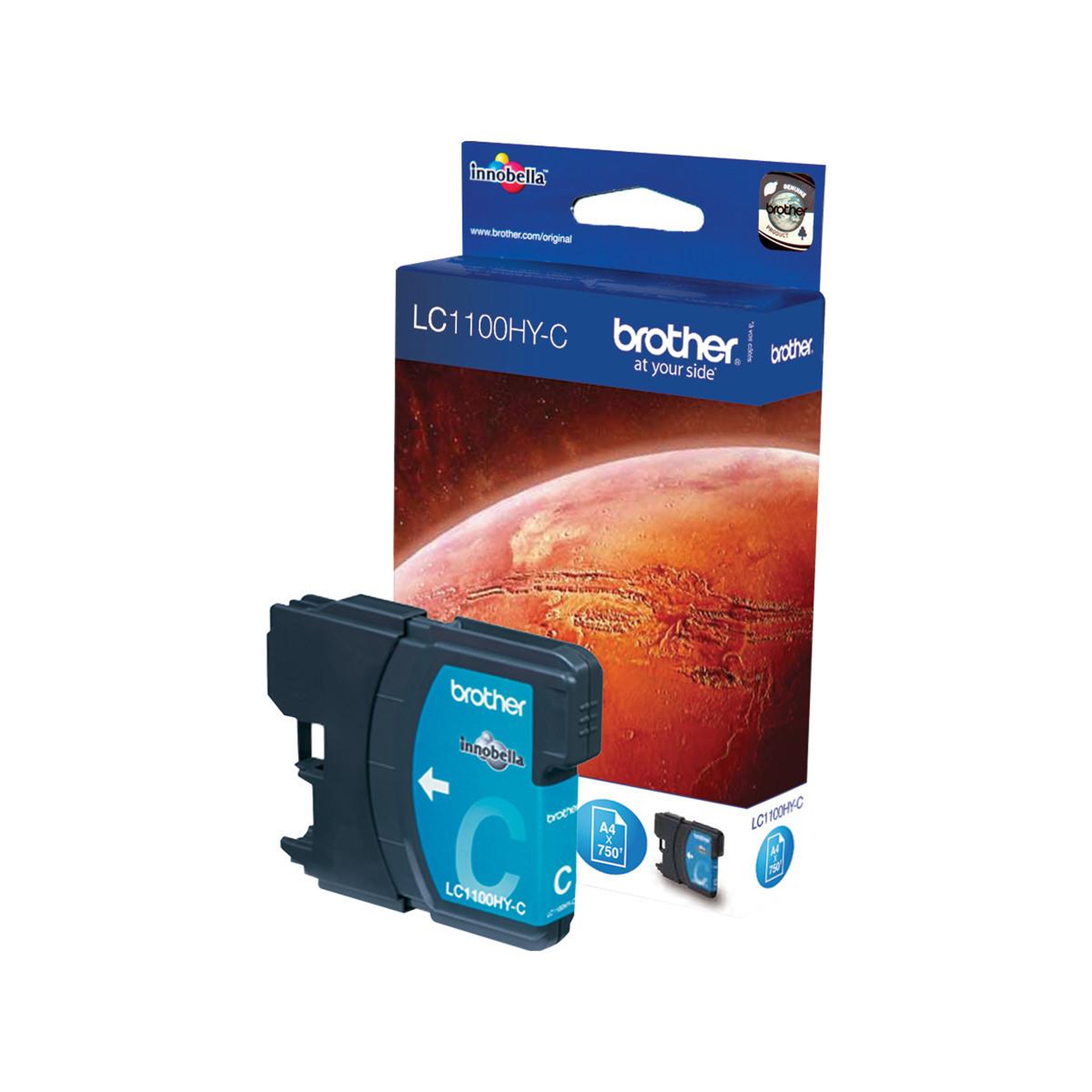 Brother Brother cartouche d'encre lc1100hyc originale à haut rendement – cyan