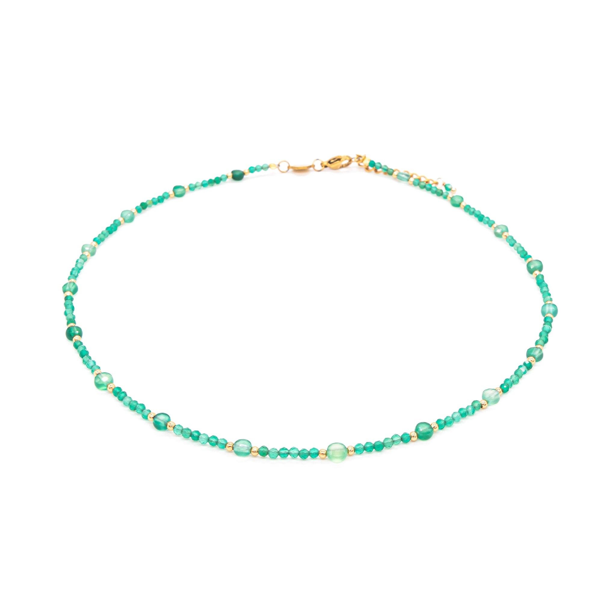 Voir la diapositive 1 : SLOYA Collier Paloma en pierres Agate Verte