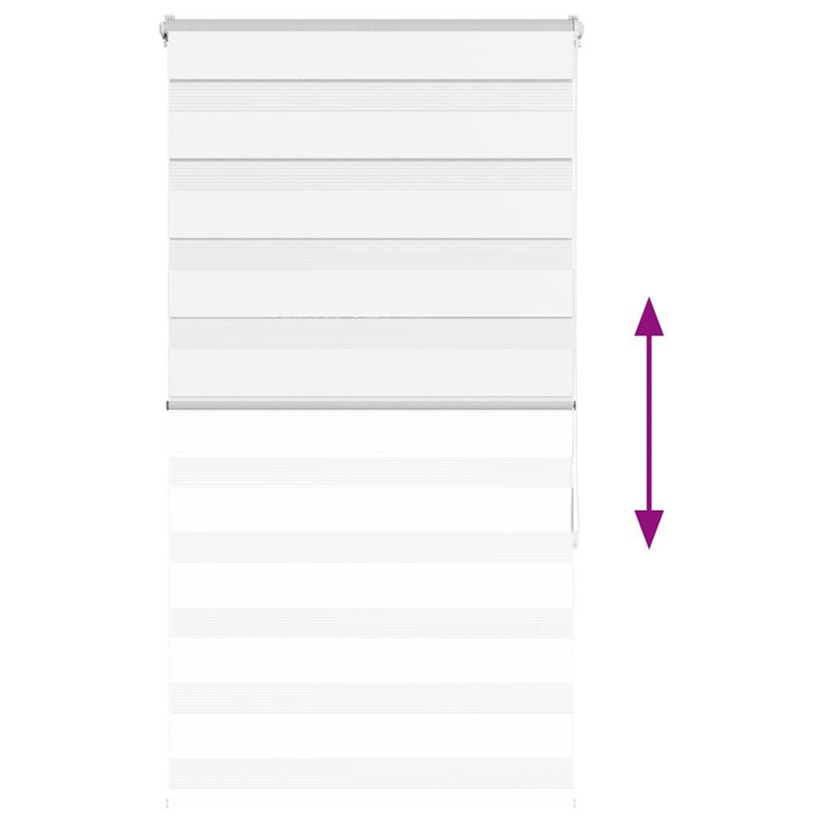 VIDAXL Store zebre blanc 70x150 cm largeur du tissu 65,9 cm polyester