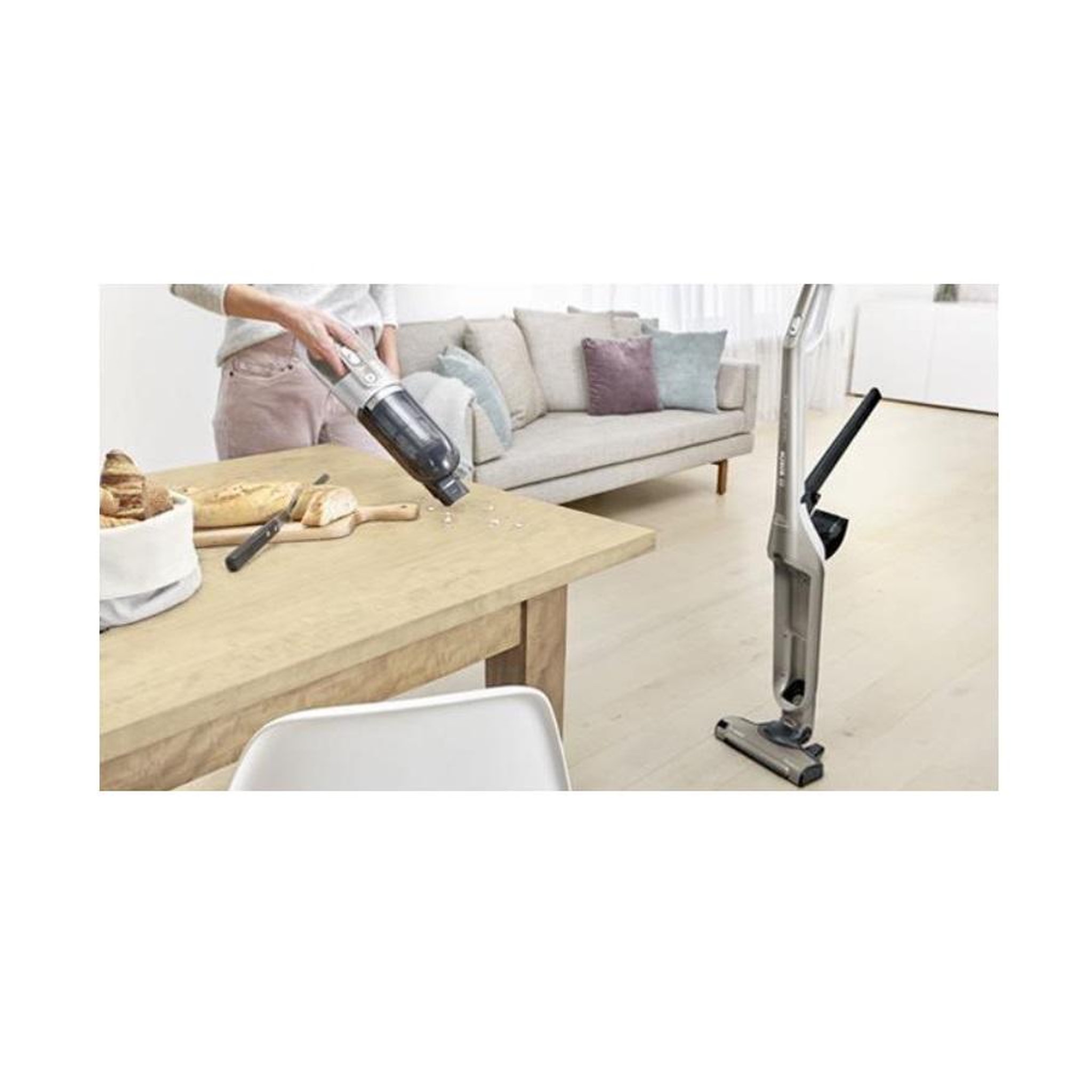 Voir la diapositive 4 : BOSCH Aspirateur balai 2en1 rechargeable 18v - bbh3all23