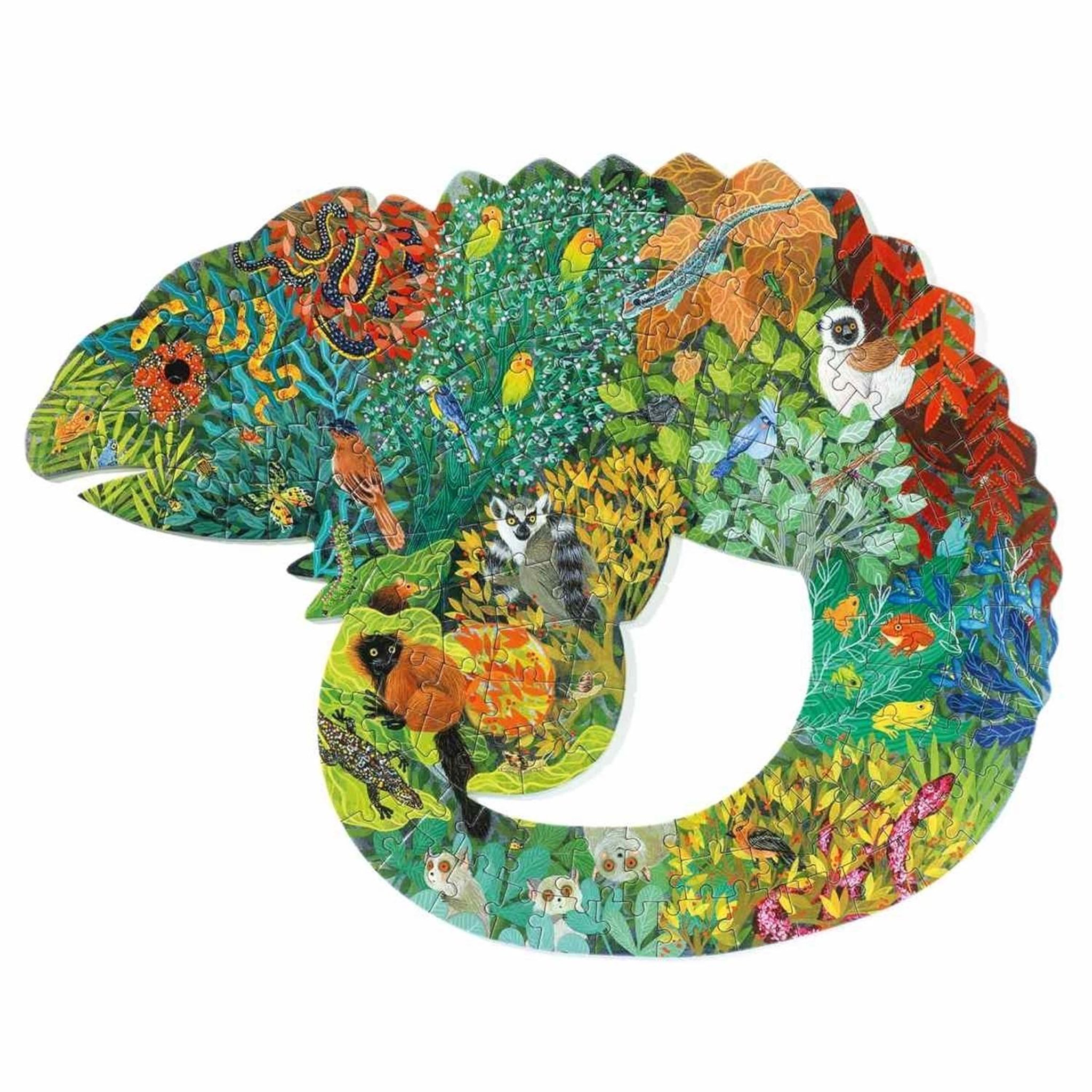 Voir la diapositive 2 : Djeco Puzzle djeco Puzz'Art Chameleon vert 150 pièces